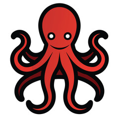 Sticker - Solid color Octopus animal vector design