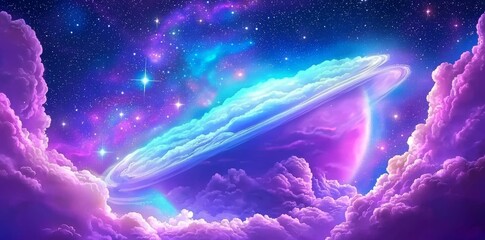 Wall Mural - rainbow cloud nebula space galaxy. astronomy space science background. supernova wallpaper.