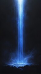 Wall Mural - bright light beam shining down on dark abstract background