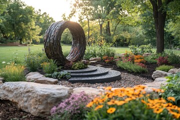 Canvas Print - Modern Garden Sculpture