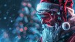© Ajay - Portrait of Santa Claus wearing virtual reality goggles. Christmas concept.