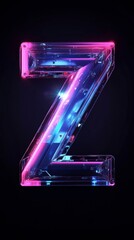 Wall Mural - 3d letter z showing futuristic technology concept