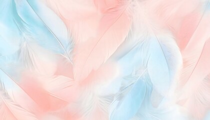 Wall Mural - A very bright illustration of pastel colored feathers