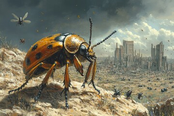 Giant Beetle in a Post-Apocalyptic World