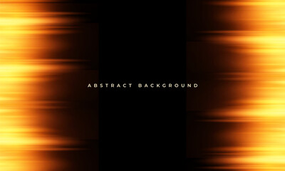 Poster - Black and orange modern abstract background with yellow glowing movement and high-speed light effect. Vector illustration