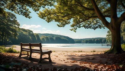 Wall Mural - Perfect summer beach day under a clear blue sky, embodying ideal weather and seasonal bliss