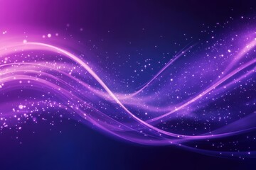 Sticker - Purple background with light waves and stars creating