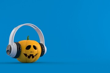 Poster - Jack o'lantern with headphones