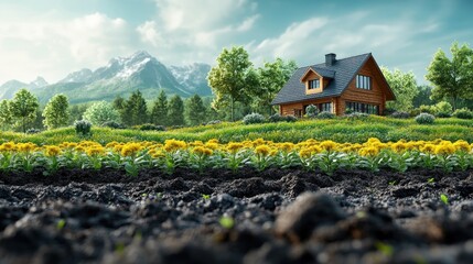 Canvas Print - Cabin in the Mountains