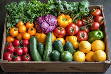 Poster - Fresh Produce in Wooden Crate