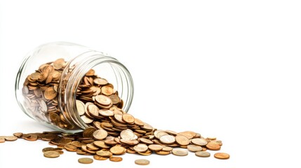 Money, coins in a glass jar. Saving and investment concept