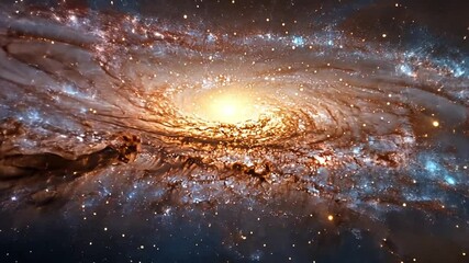 Wall Mural - a swirling galaxy illuminated by stars and cosmic dust in the depths of space