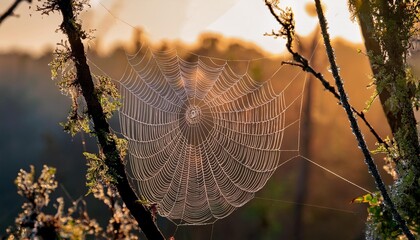morning dew on a spider web