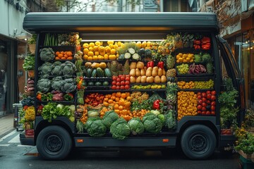 Canvas Print - Fruit and Vegetable Truck