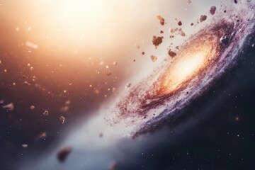 Wall Mural - cosmic galaxy being pulled into a black hole