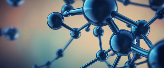 Wall Mural - abstract molecular structure background for science technology and medical concepts