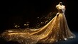 © Sirilak - A sparkling golden gown on a mannequin, showcasing elegance.
