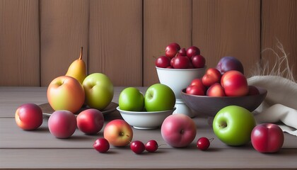 Native fruits on rural table: rich nutrition and sweet taste