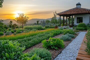 Wall Mural - Sunset Garden