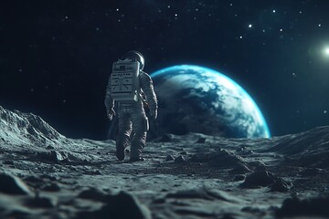 spaceman on the planet. mixed media