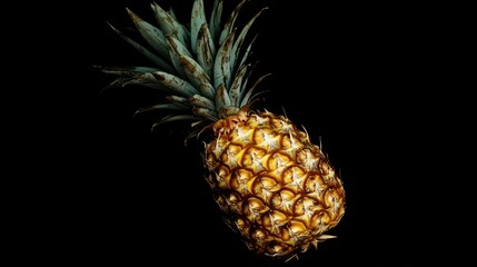 Canvas Print - Pineapple on Black Background