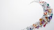 © samrit - A beautiful array of gemstones and precious jewelry arranged in a circular trail on a minimalist white background, creating a stunning visual