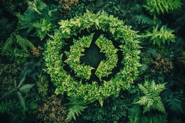 Canvas Print - Recycling Symbol Made of Plants