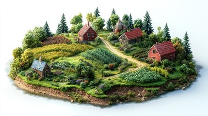 Poster - A Miniature Village on an Island