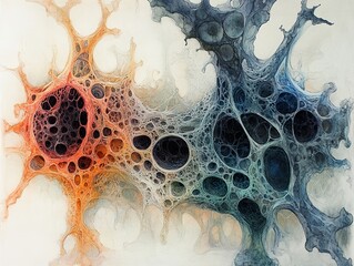 Wall Mural - abstract cellular structure: a digital art exploration