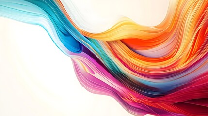 Wall Mural - Vibrant Dynamic Wave Patterns with Copyspace in Corner