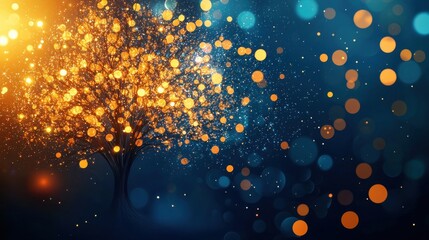 Wall Mural - abstract team tree: a tree with branches that resemble outstretched arms, where each branch holds a 