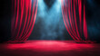 © SHOKO - 赤いカーテンと照明で飾られた舞台