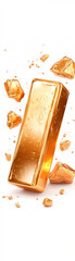 Wall Mural - a gold bar with a diamond pattern on it is surrounded by a cloud of gold and diamond dust