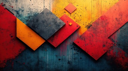 Poster - Abstract Geometric Shapes on a Grungy Background