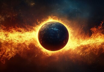 Wall Mural - Blazing Planet.