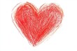© dekreatif - Hand drawn red crayon heart isolated on white background.