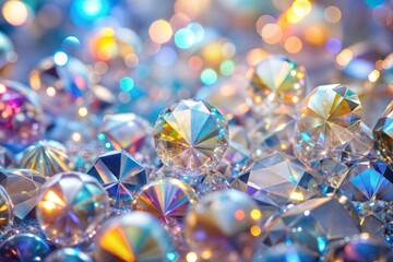 Canvas Print - macro image of sparkling crystals with intricate facets