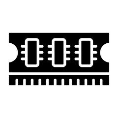 Ram Memory Glyph Icon Design
