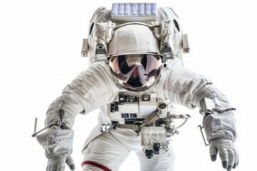 Wall Mural - astronaut in a spacesuit on a light background. generative ai