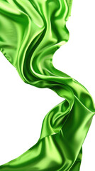 Poster - Flowing green satin fabric