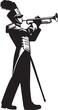 © Mohaiminul - silhouette of marching band musician vector illustration isolated on transparent background.
