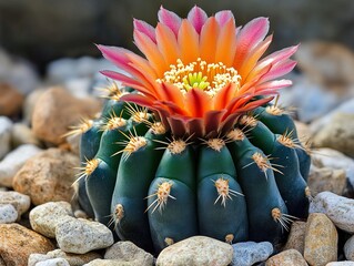 Canvas Print - Vibrant Cactus Flower in Bloom - Desert Flora Photography