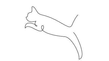 Cat single Line set logo icon design illustration
