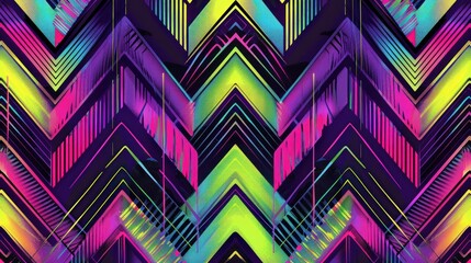 Wall Mural - Abstract Neon Geometric Shapes