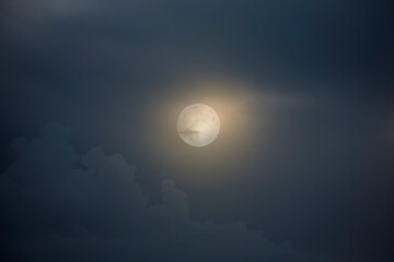 Wall Mural - Overcast full moon night