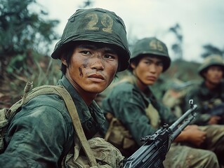 Vietnam War Soldier Portrait: A Moment of Intensity