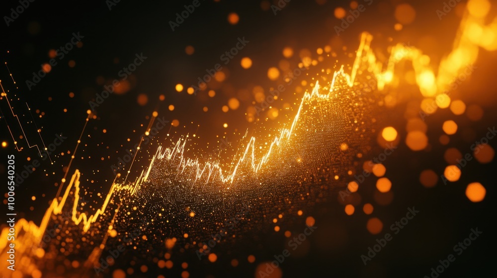 Gold stock chart rising, symbolizing growth in the gold mining sector ...