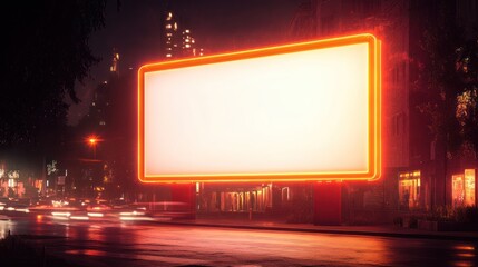 Poster - Blank Billboard in City at Night