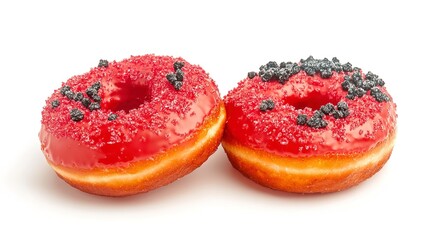 Wall Mural - Donuts on white background --chaos 10 --ar 16:9 --weird 300 --v 6.1 Job ID: 4aca441c-6cd0-47aa-a29f-6139d4ef19d3