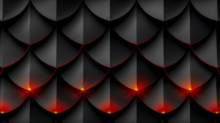 geometric black and red pattern with glowing accents..
